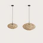 Woven bamboo oval pendant, in both sizes