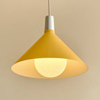 Steel Coolie Pendant, lit from below