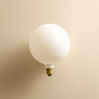 Steel Coolie Pendant, globe glass bulb