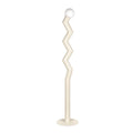 Zigzag floor lamp with frosted glass globe, cream version