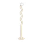 Zigzag floor lamp with frosted glass globe, cream version