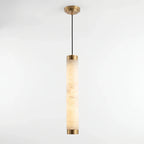 Slim Alabaster Cylinder Pendant Light
