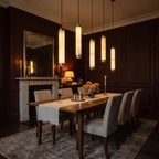 Slim Alabaster Cylinder Pendant Light