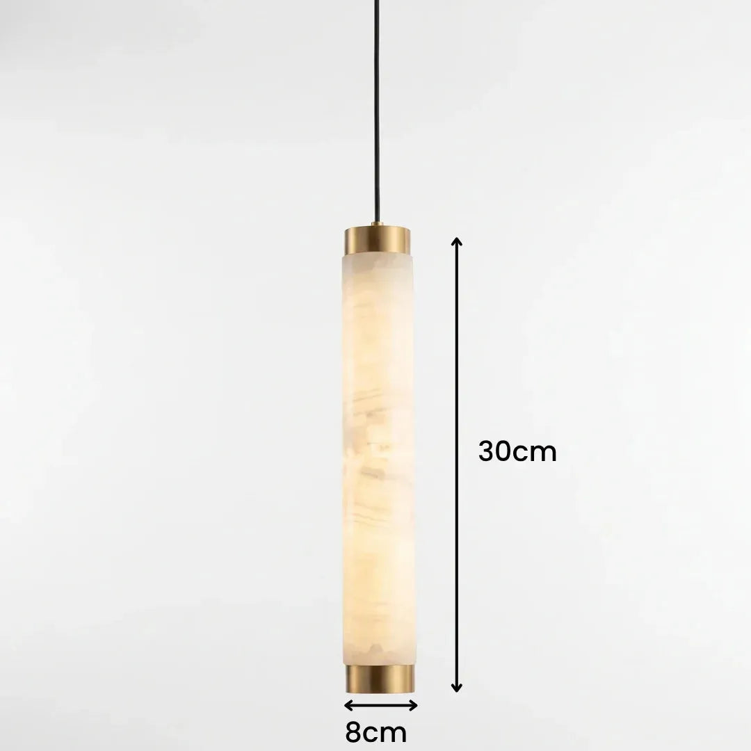 Slim Alabaster Cylinder Pendant Light