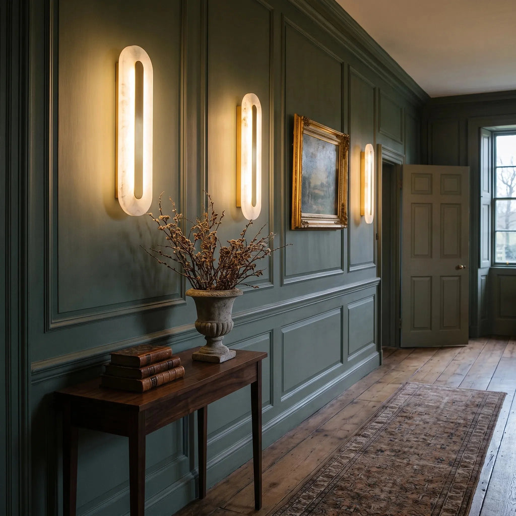 Slim Blade Alabaster Wall Light