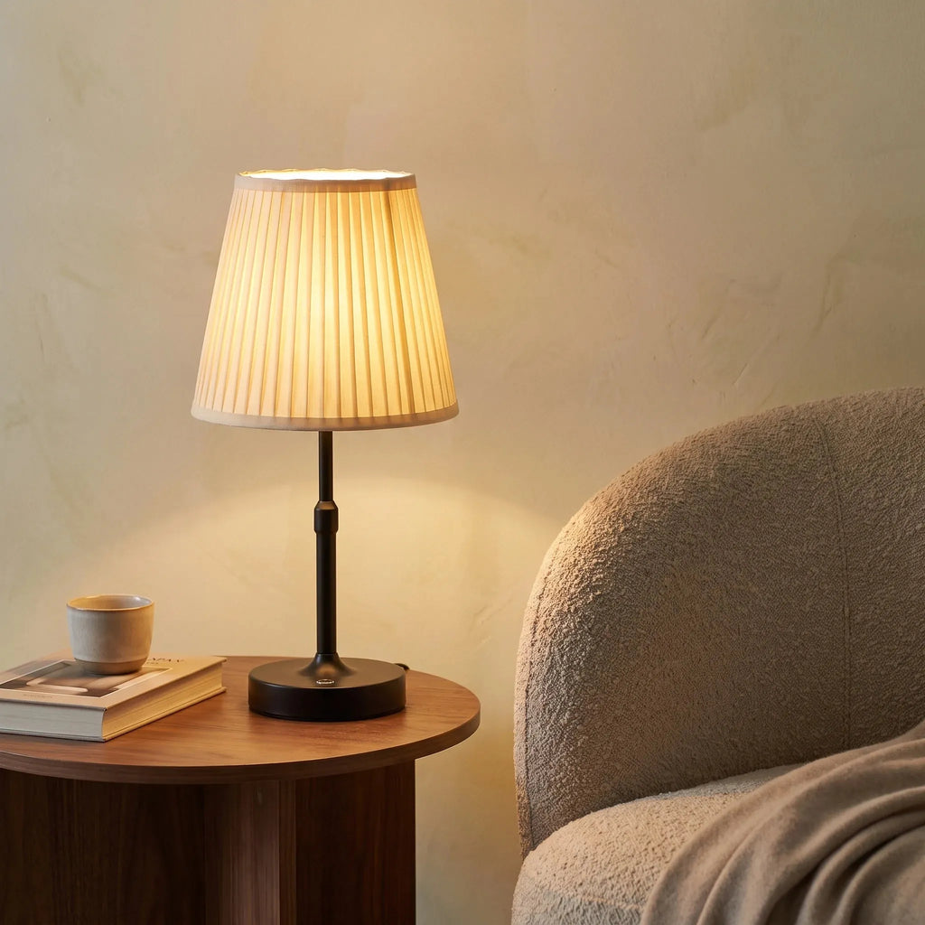 Slim Pleated Cordless Table Lamp