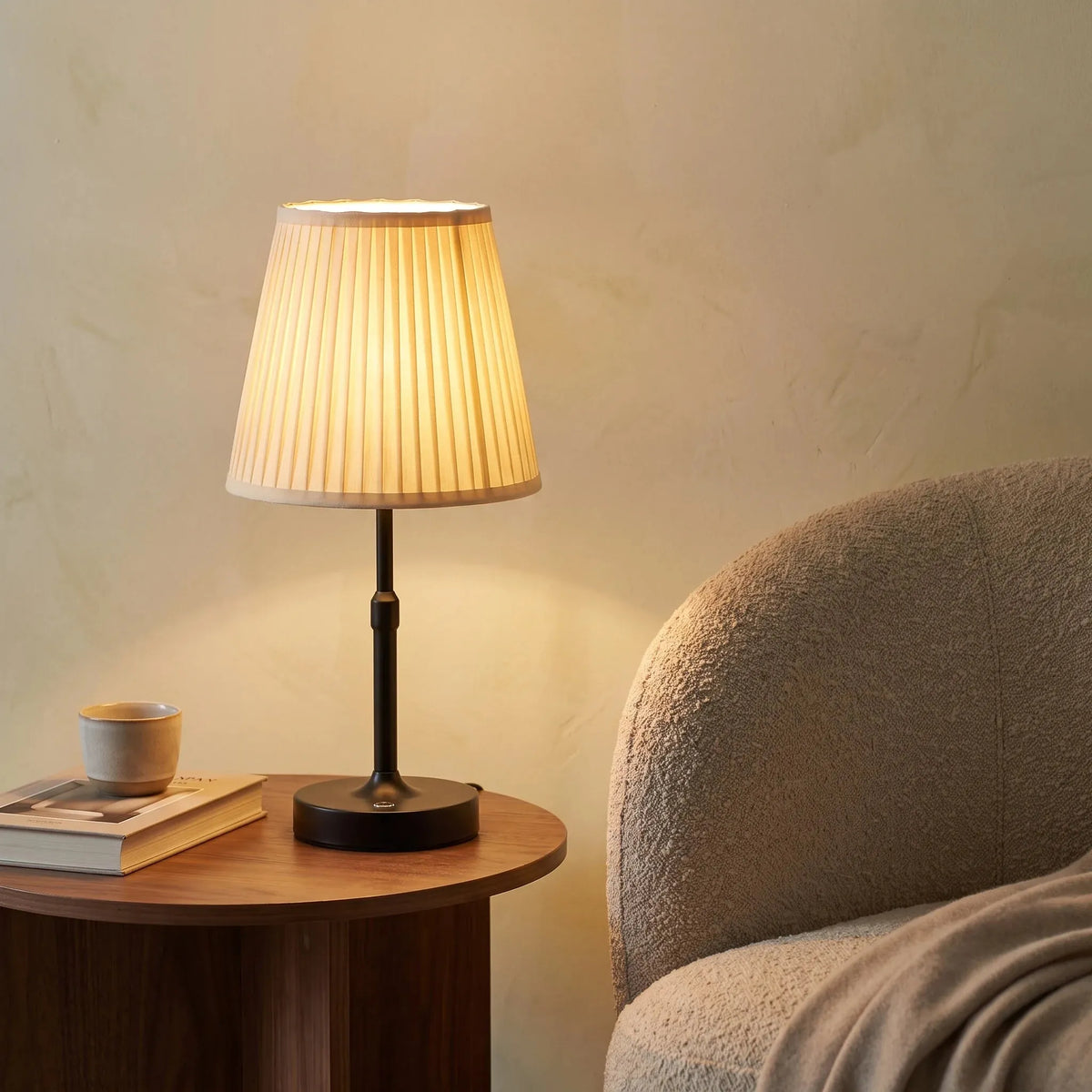 Slim Pleated Cordless Table Lamp