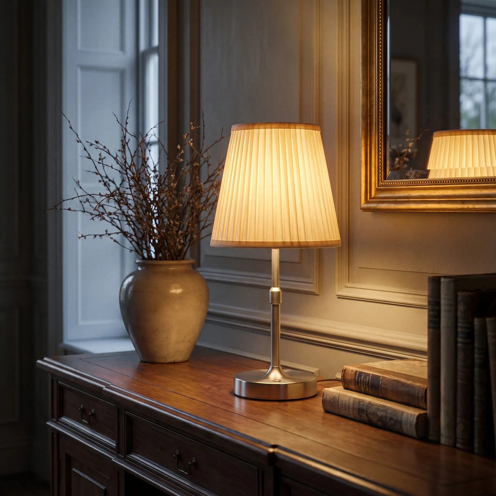 Slim Pleated Cordless Table Lamp