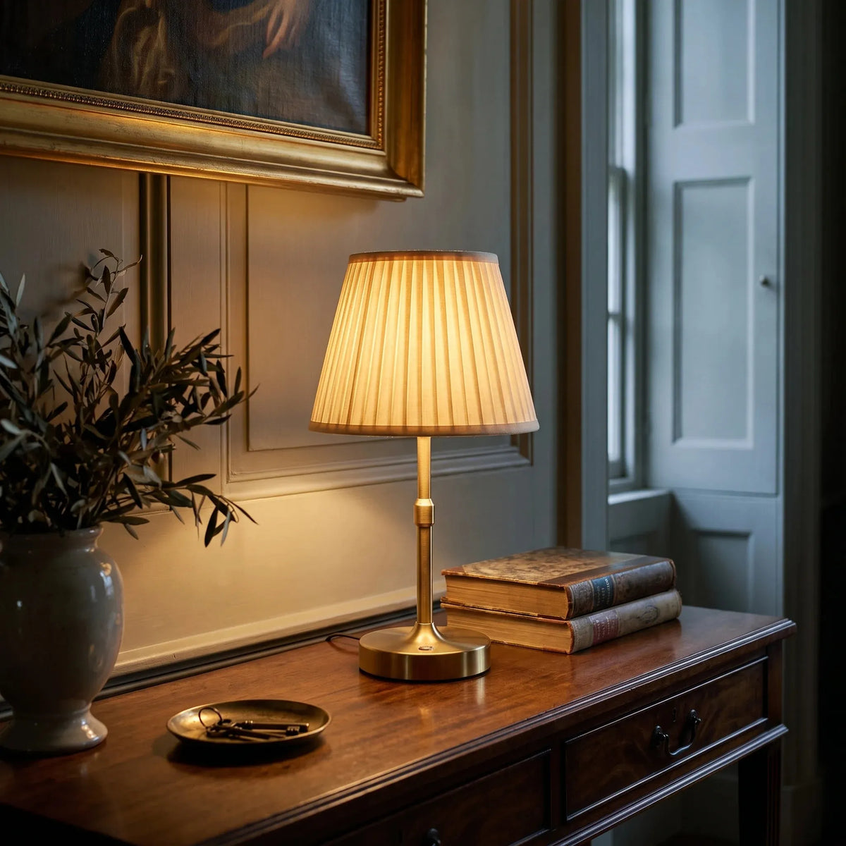 Slim Pleated Cordless Table Lamp