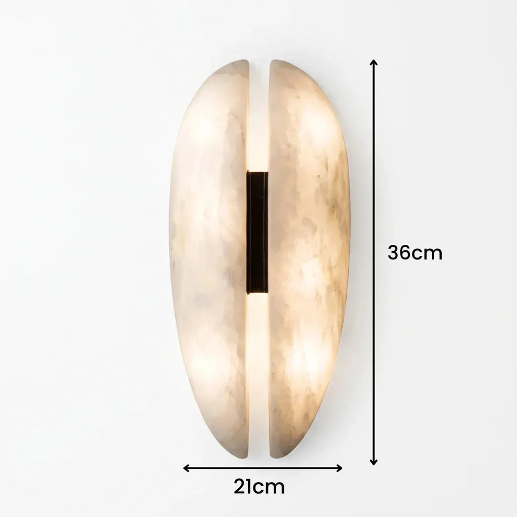 Split Alabaster Leaf Wall Light