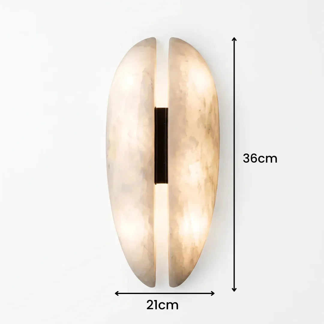 Split Alabaster Leaf Wall Light