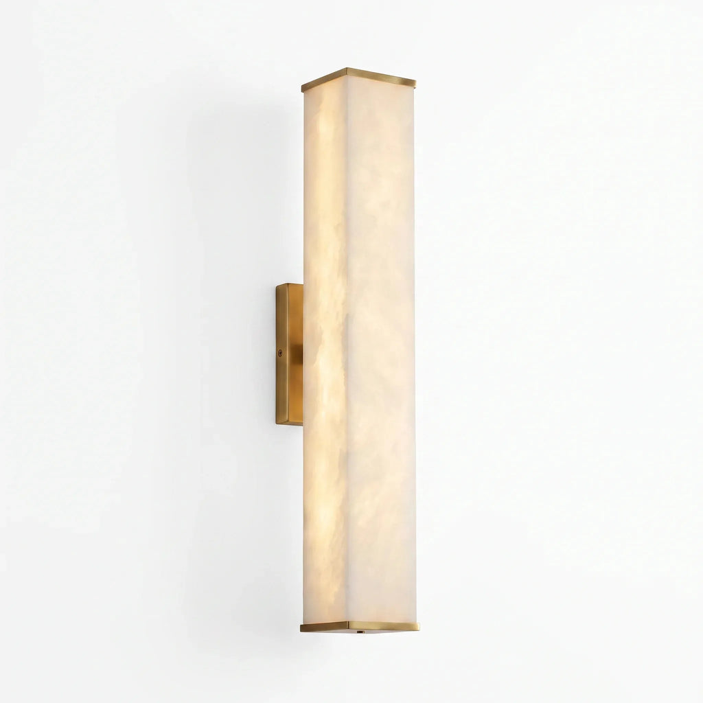 Square Alabaster Column Wall Light