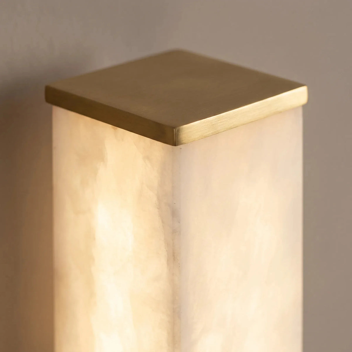 Square Alabaster Column Wall Light