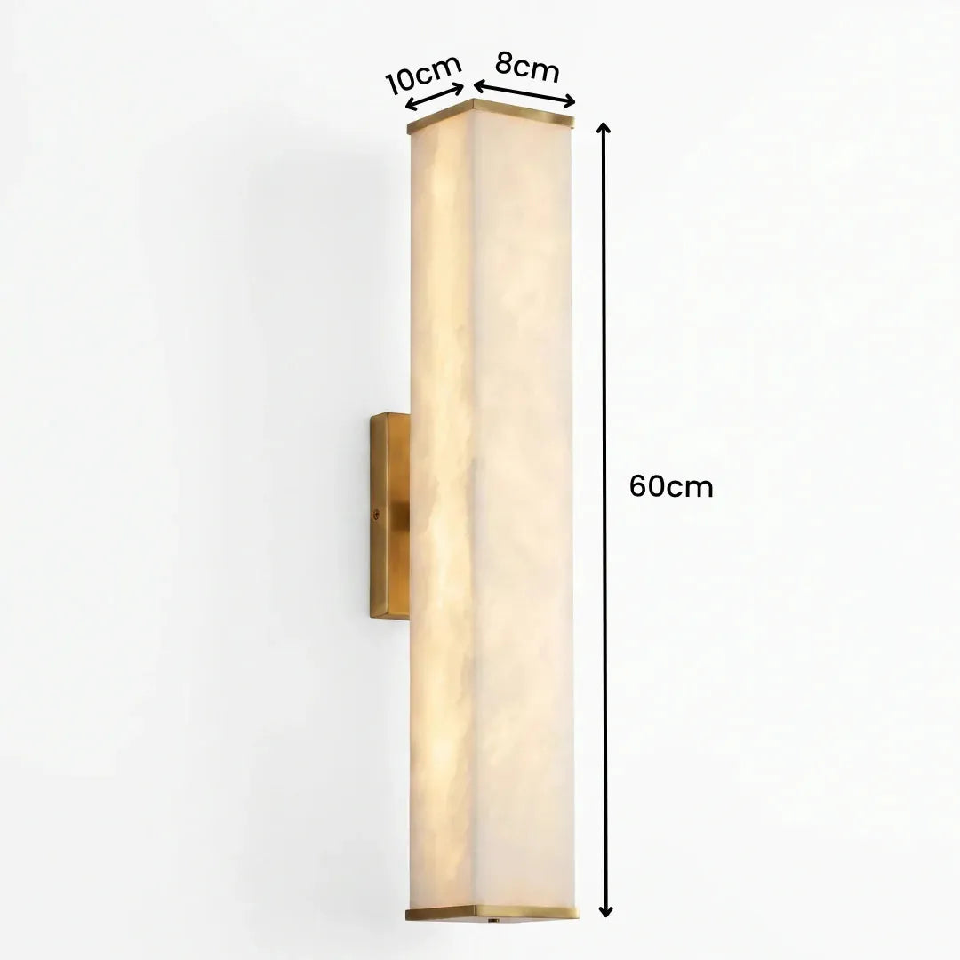 Square Alabaster Column Wall Light