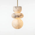 Stacked Alabaster Brass Pendant Light