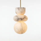 Stacked Alabaster Brass Pendant Light