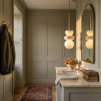 Stacked Alabaster Brass Pendant Light