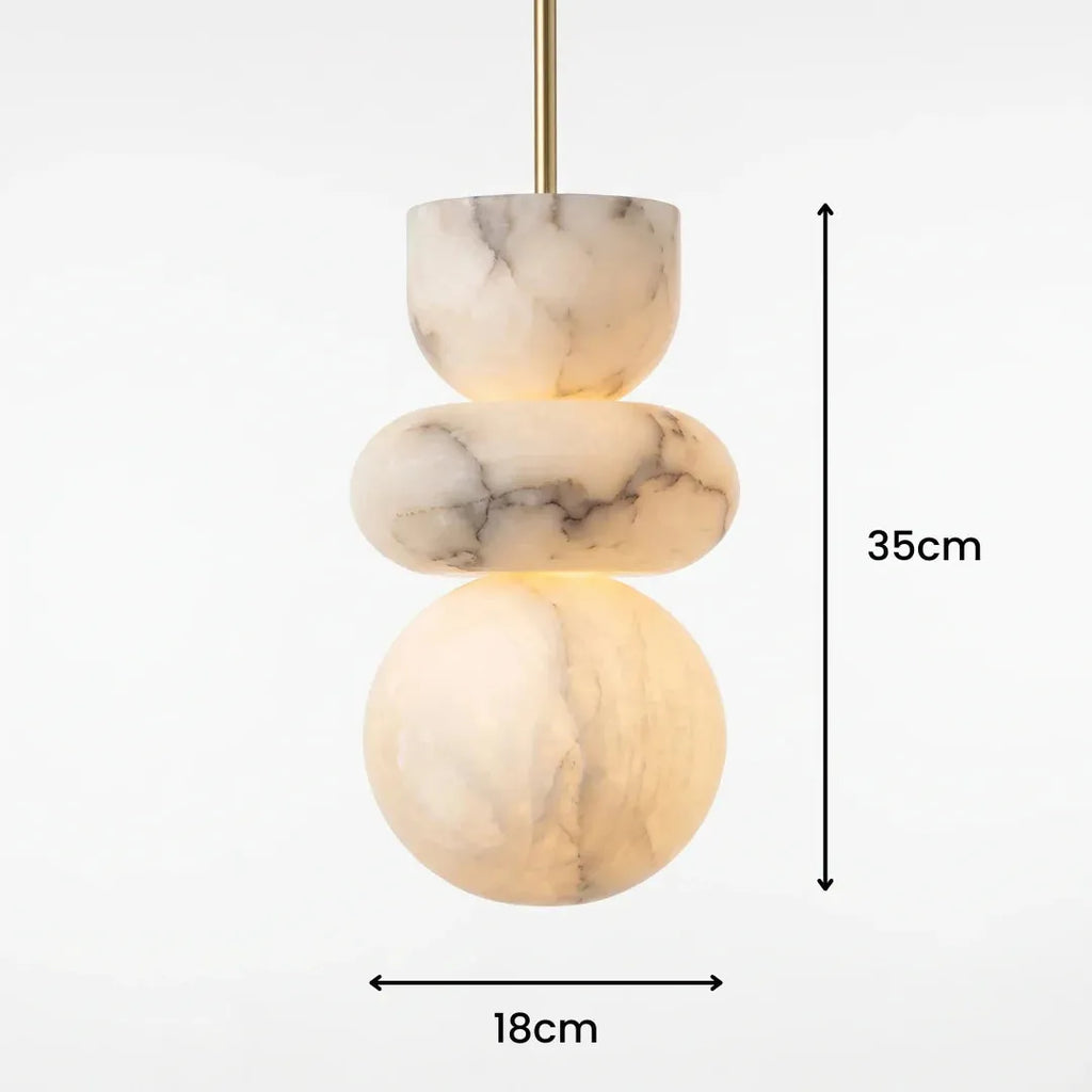 Stacked Alabaster Brass Pendant Light