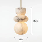 Stacked Alabaster Brass Pendant Light