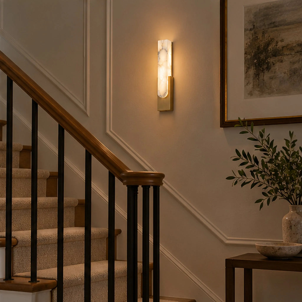 Tall Alabaster Channel Wall Light