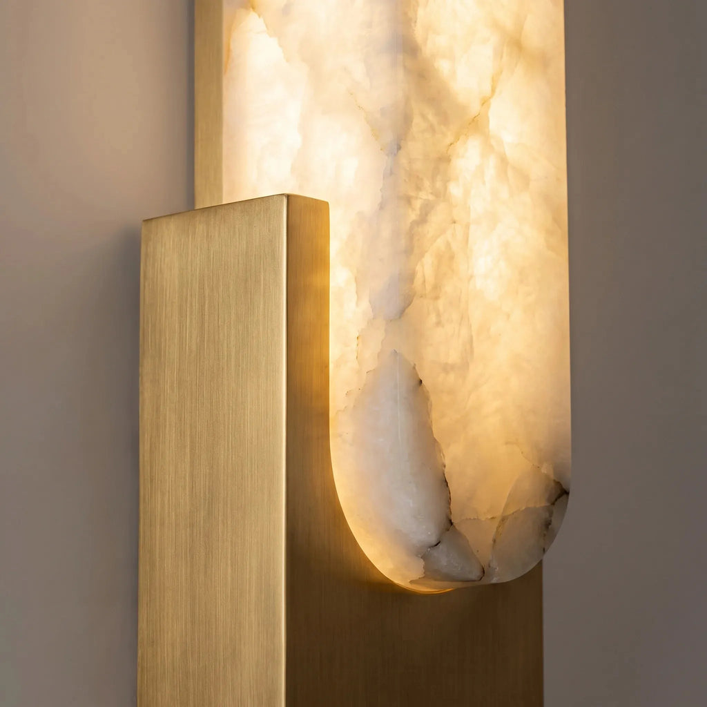 Tall Alabaster Channel Wall Light