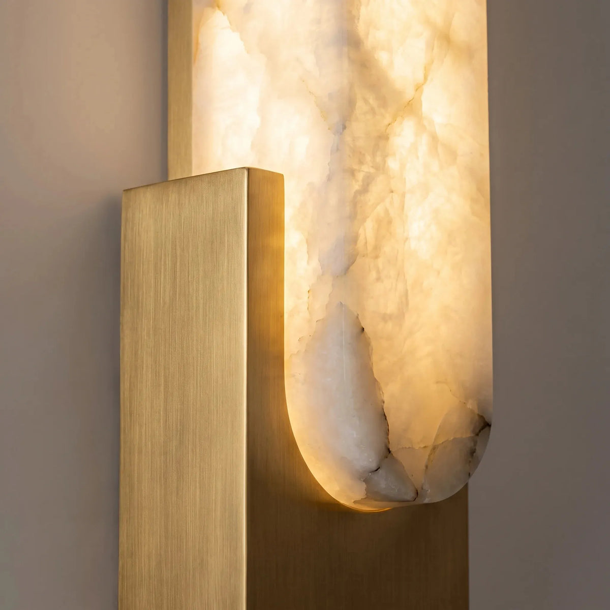 Tall Alabaster Channel Wall Light