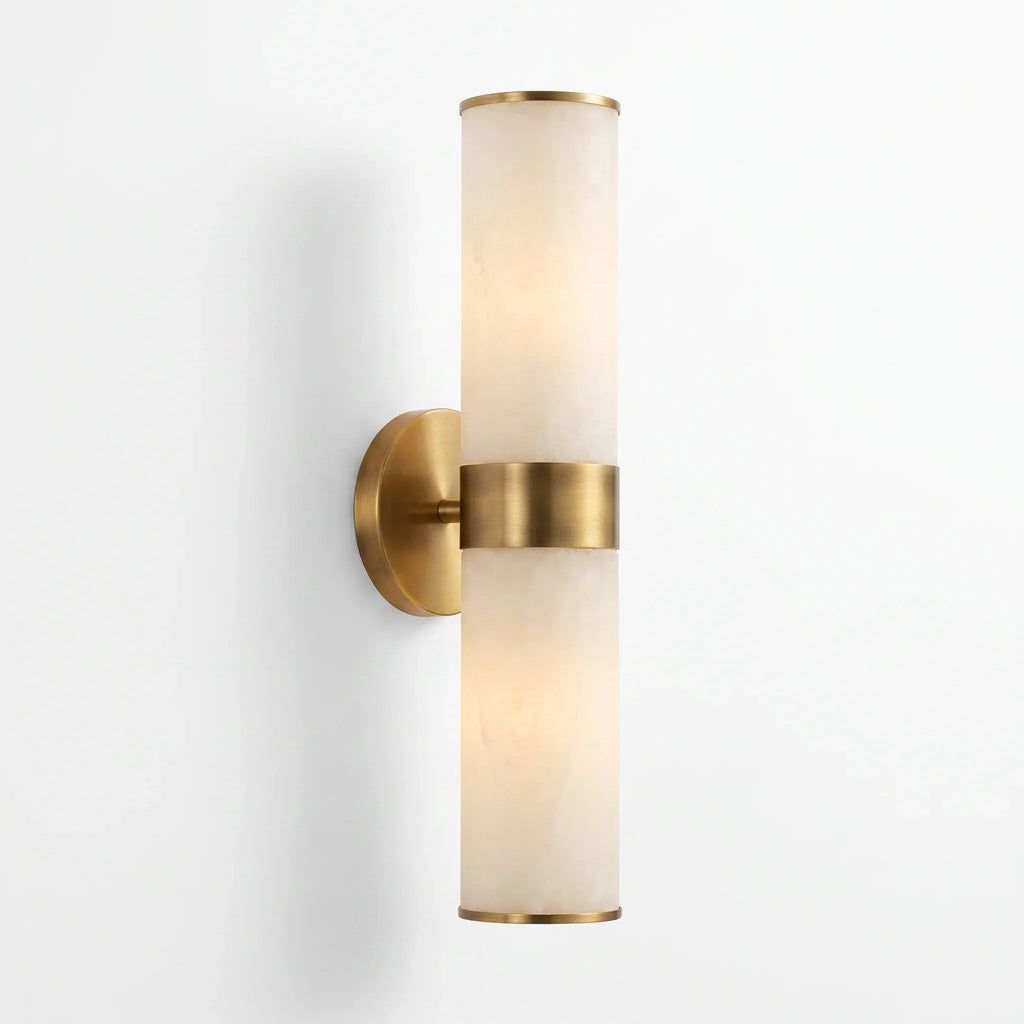 Twin Cylinder Alabaster Wall Light