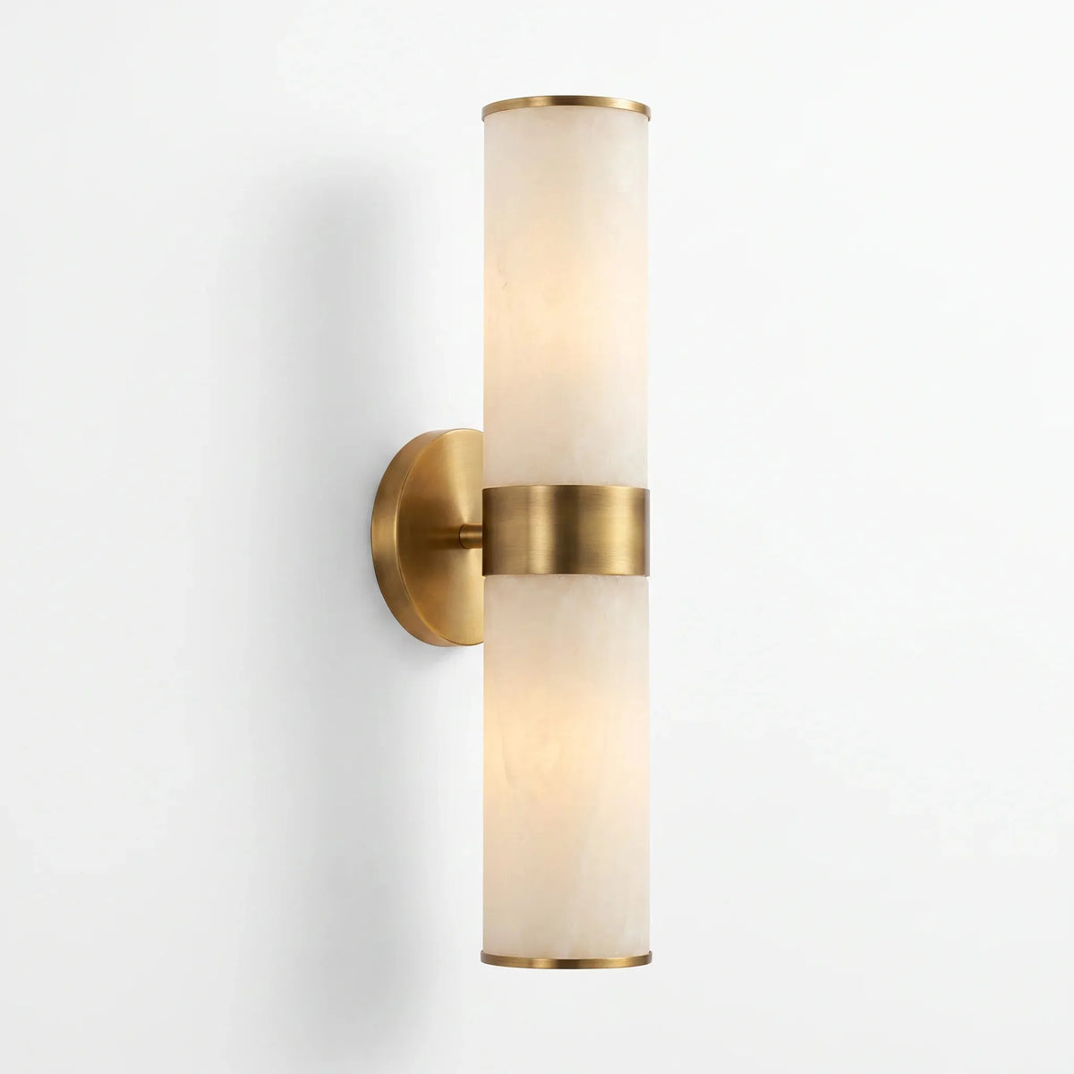 Twin Cylinder Alabaster Wall Light