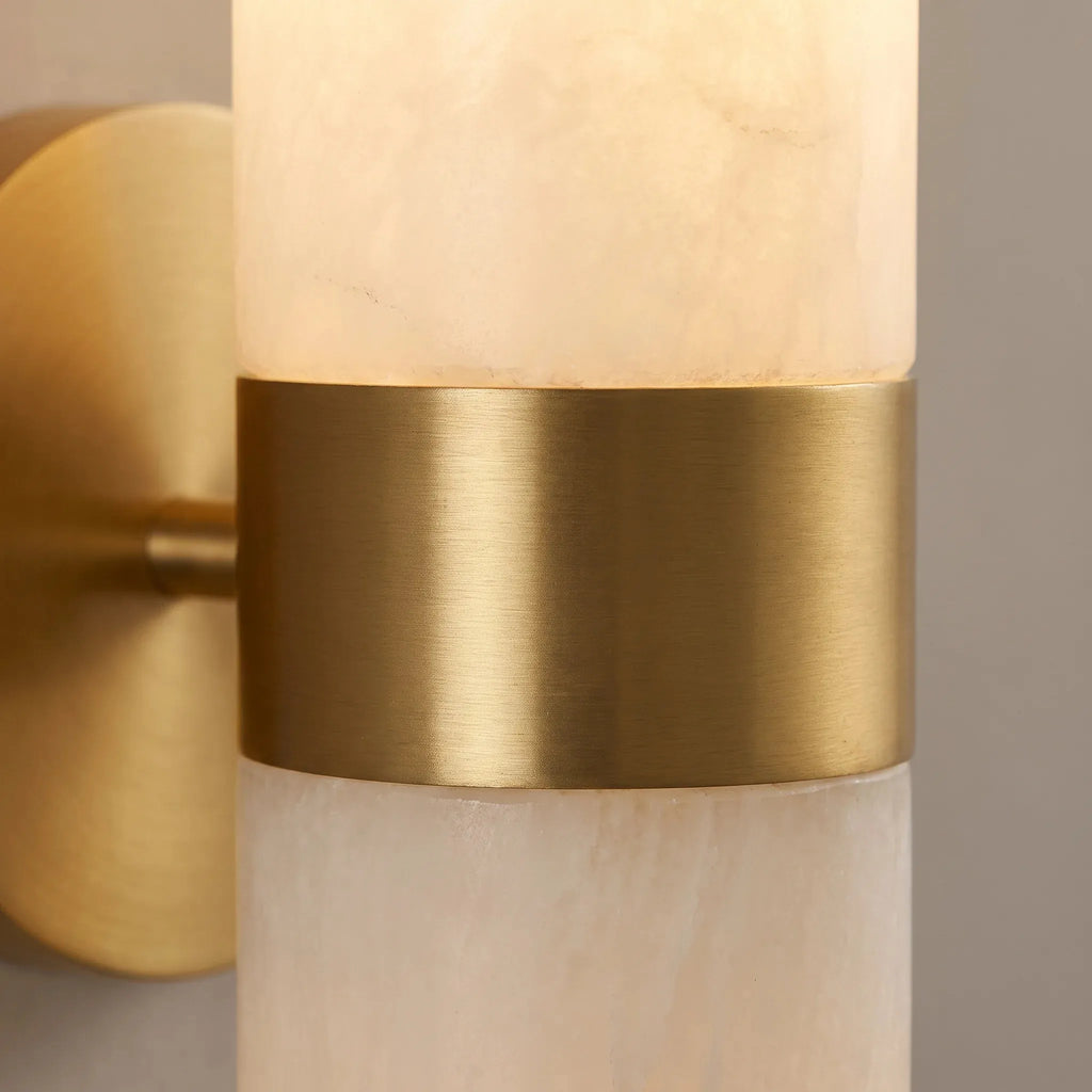 Twin Cylinder Alabaster Wall Light