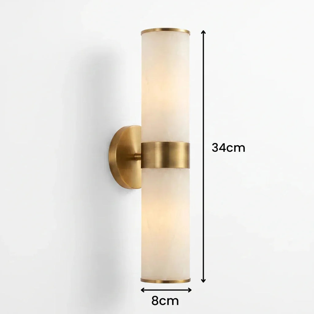 Twin Cylinder Alabaster Wall Light
