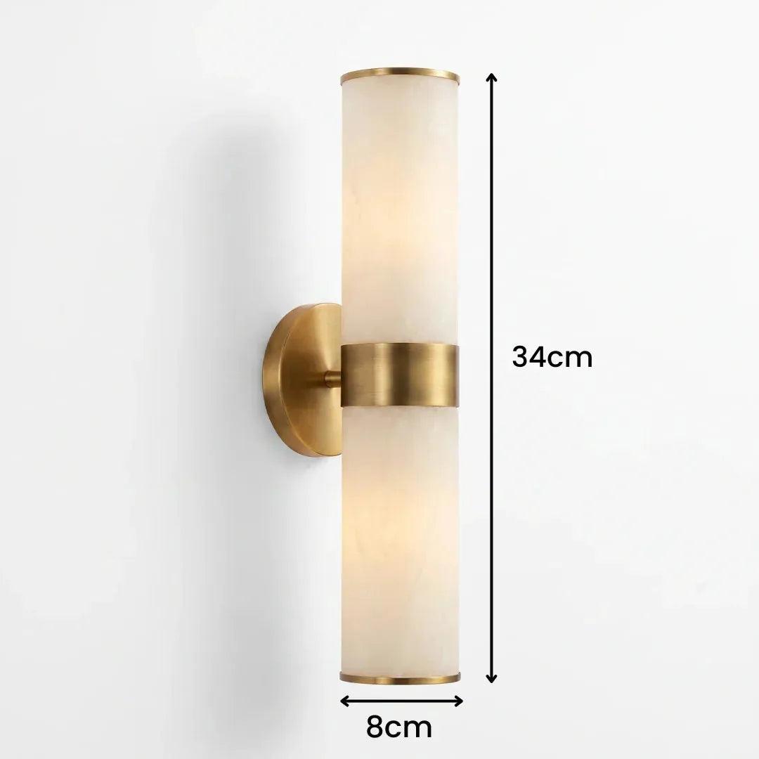 Twin Cylinder Alabaster Wall Light
